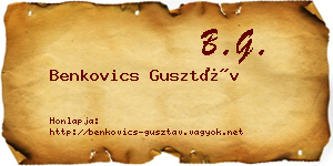 Benkovics Gusztáv névjegykártya
