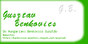 gusztav benkovics business card
